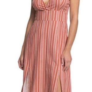 Roxy Orange Striped Maxi Dress NWT
